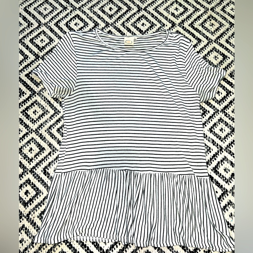 Black and white peplum shirt